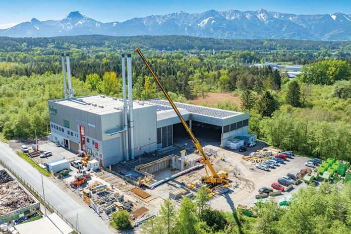 Die Rohbauphase ist im Fertigwerden, die Arbeiten für den dritten Biomasse-Kessel in St. Agathen schreiten zügig voran.Fotos: Kelag Energie & Wärme