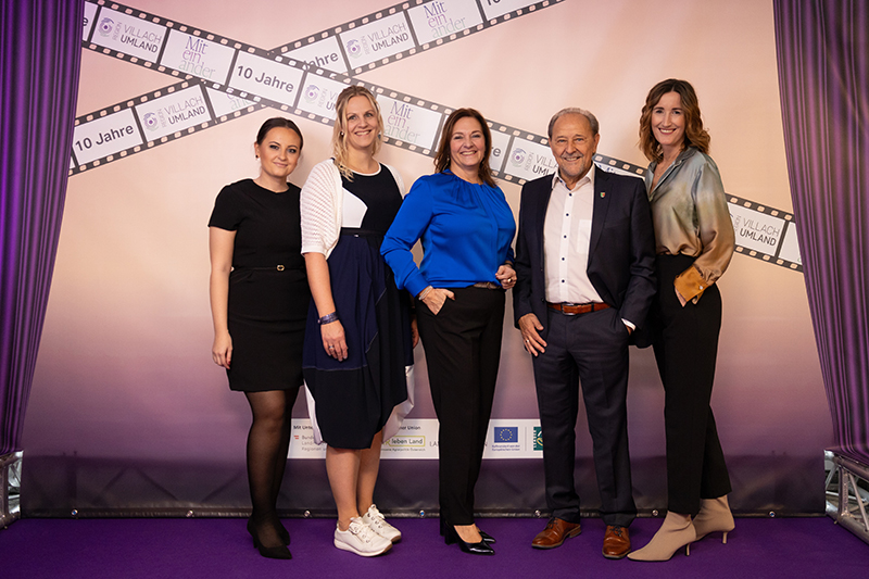 Team der LAG-Region Villach-Umland (von links): Ana Pavić, Bernadette Ebner, LAG-GF Melanie Köfeler, LAG-Obmann Josef Haller und Jessica Knapp.